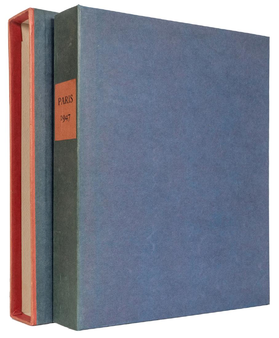 Paris 1947.: [Lepape, Georges] Fabre-Luce, Alfred. Paris 1947. N.p.: Les Amis du Livre Moderne, 1950. Copy number 49 of 130 copies, this copy for Robert Israel. Loose as issued in original wrappers, buff paper che