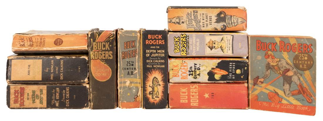 Buck Rogers. 11 Big Little Books.: Buck Rogers. 11 Big Little Books. Racine: Whitman Publishers Co., 1933-1941. Titles include Buck Rogers In the City of Floating Glass, Buck Rogers 25th Century A.D. #742 (two copies), Buck Rogers In t