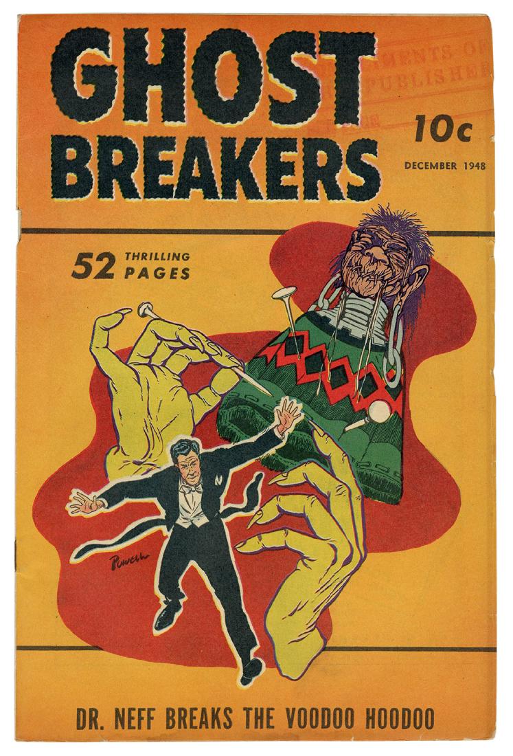 Ghost Breakers No. 2. Dr. Neff Breaks the Voodoo: Ghost Breakers No. 2. Dr. Neff Breaks the Voodoo Hoodoo. Street & Smith, 1948. Cover art by Bob Powell featuring a shrunken head. Slightly rolled spine, publisher’s “compliments” stamp to front 
