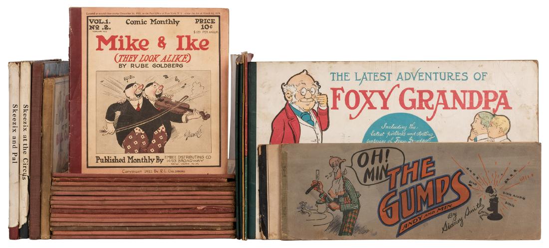 Platinum Age Comics. Lot of 31 Volumes.: Platinum Age Comics. Lot of 31 Volumes. Series include Mutt and Jeff (2); Bringing Up Father (7); Hans und Fritz (1); Hawkshaw the Detective (1); The Gumps (3); Mike and Ike (1); Reg’Ler Fellers (1)