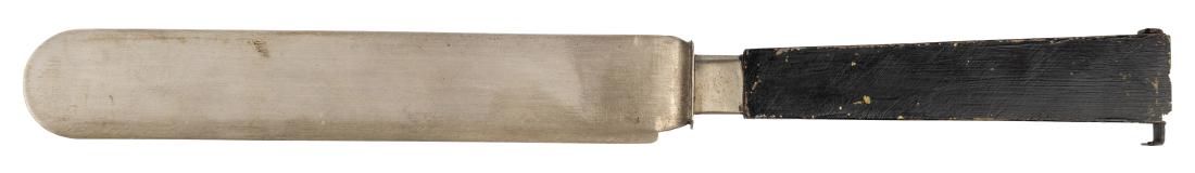 Billet Knife.: Billet Knife. Circa 1910. Finely crafted ersatz knife secretly loads a billet or bill in to a sealed envelope. Unusual spring-loaded mechanism concealed in handle and blade. 10” long. Minor spli