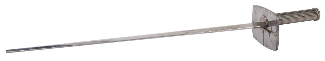 Card Sword.: Card Sword. European [?], ca. 1925. A selected card is speared on the end of the sword as the pack is thrown in the air. More sophisticated in design than later models, with intricate handle and gimmi
