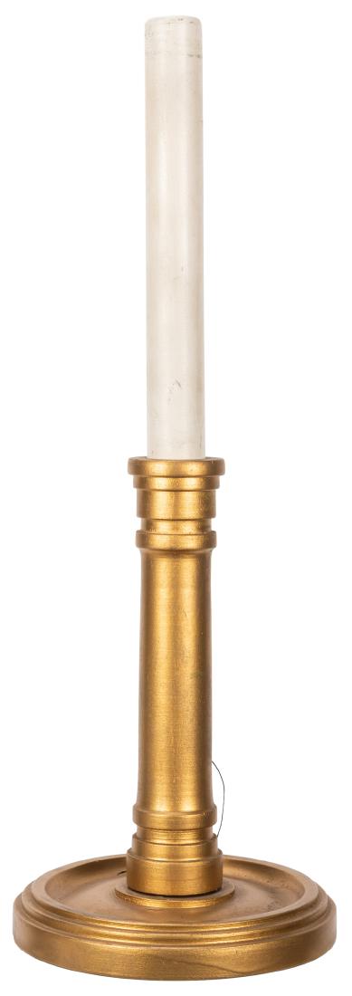 Haunted Candle.: Haunted Candle. Azusa: Owen Magic Supreme, ca. 1990. A lit candle rises, spins in a circle, and, still lit, sinks back into its original position in the candlestick. Height 15 ½”. Shows lig