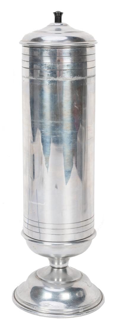Coffee Vase.: Coffee Vase. Colon: Abbott’s Magic Novelty Co., ca. 1940. Chromed vase turns cotton into hot coffee on command. The large version. 14” high. Some scuffs and wear to finish.