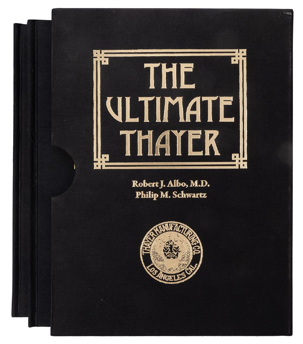 The Ultimate Thayer.: Albo, Robert and Philip Schwartz. The Ultimate Thayer. Doug Pearson, 2010. From an edition of 400 copies. Two gilt-stamped clothbound volumes in matching slipcase. With folder containing ten-disc DVD 