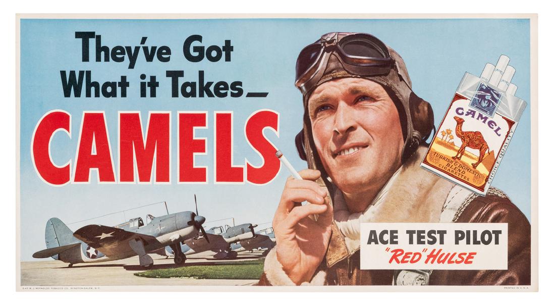 Camel Cigarettes. Ace Test Pilot WWII Poster. (1 of 1)