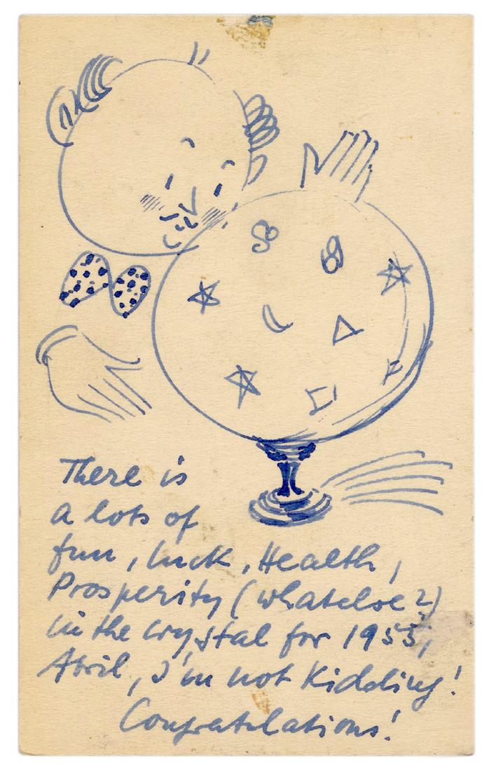 Dr. Jaks Signed Original Congratulations Card Drawing. (1 of 2)