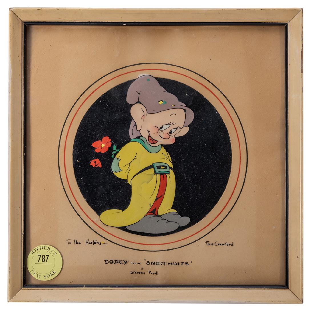 Walt Disney Studios Painted Dopey Cel. Walt Disney (1 of 1)