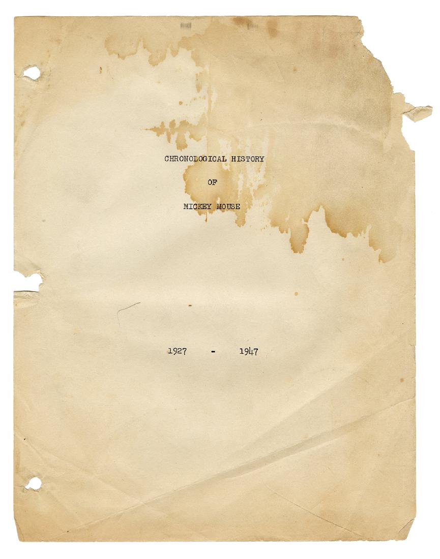 Chronological History of Mickey Mouse. [Walt Disney (1 of 2)