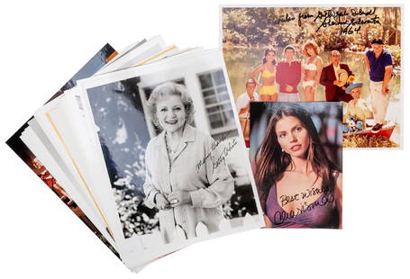 Collection of Television Hosts, Creators, Actors, and: Collection of Television Hosts, Creators, Actors, and Actresses Signed Photographs. 22 pcs. Boldly signed portrait photographs including John Walsh, Joan Rivers, Jack Hanna, John Ratzenberger, Betty W