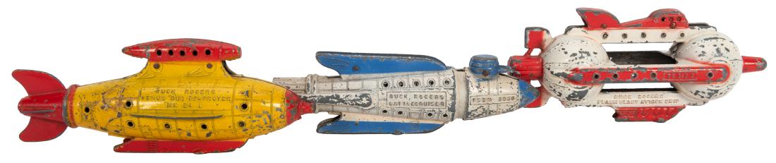 Trio of Buck Rogers Tootsie Toy Ships. 1950s. Including (1 of 2)