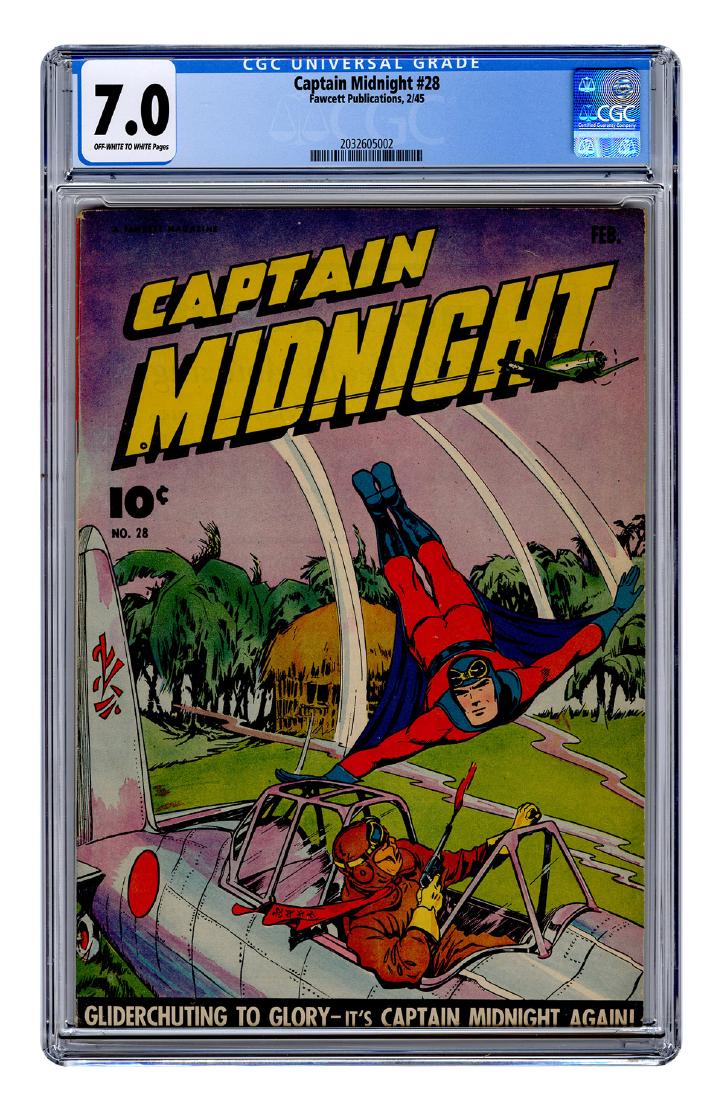 Captain Midnight No. 28. Fawcett, 1945. CGC 7.0 graded (1 of 1)
