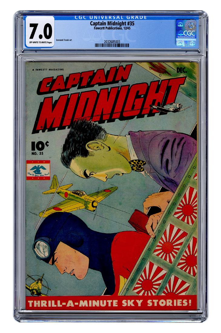 Captain Midnight No. 35. Fawcett, 1945. CGC 7.0 graded (1 of 1)