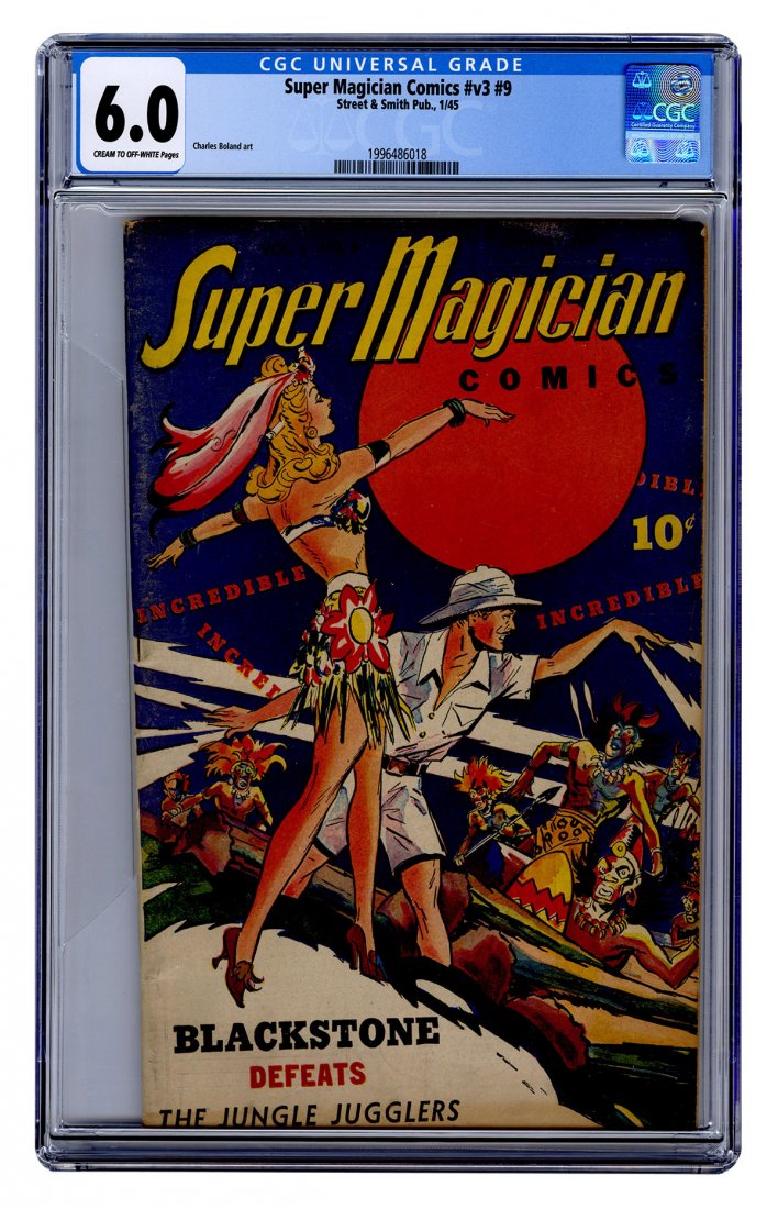 Super-Magician V3 N9. Street & Smith, 1945. CGC 6.0: Super-Magician V3 N9. Street & Smith, 1945. CGC 6.0 graded copy. Charles Boland art.