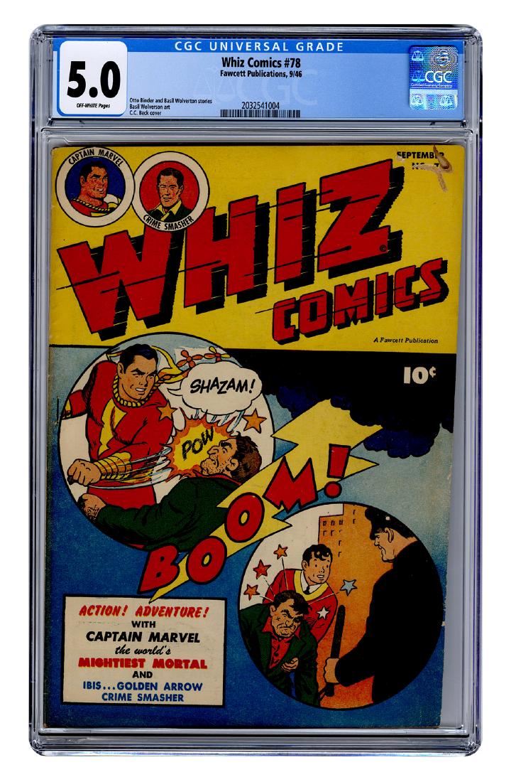 Whiz Comics No. 78. Fawcett, 1946. CGC 5.0 graded copy. (1 of 1)