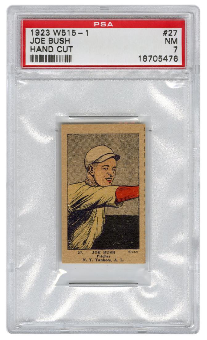 1923 W515-1 Joe Bush Hand Cut Strip Card. PSA NM 7 (1 of 1)