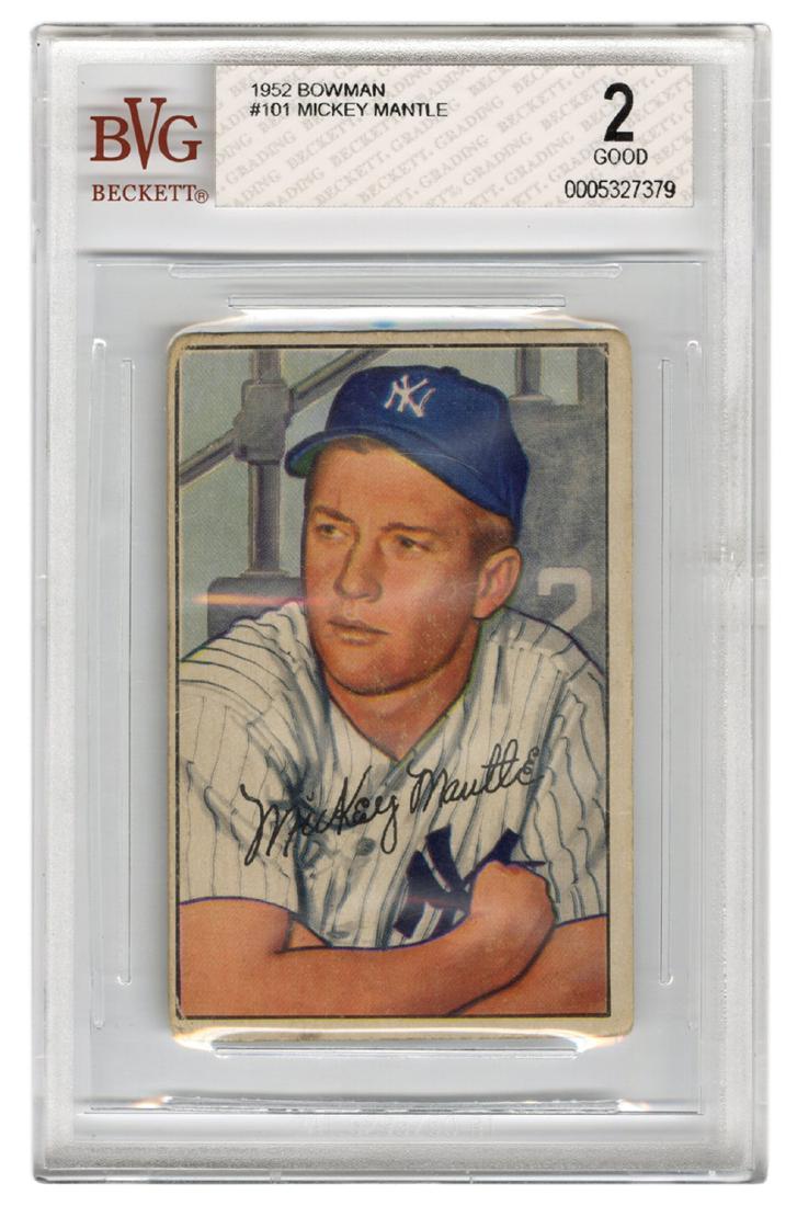 1952 Bowman Mickey Mantle No. 101. Beckett GD 2. (1 of 2)