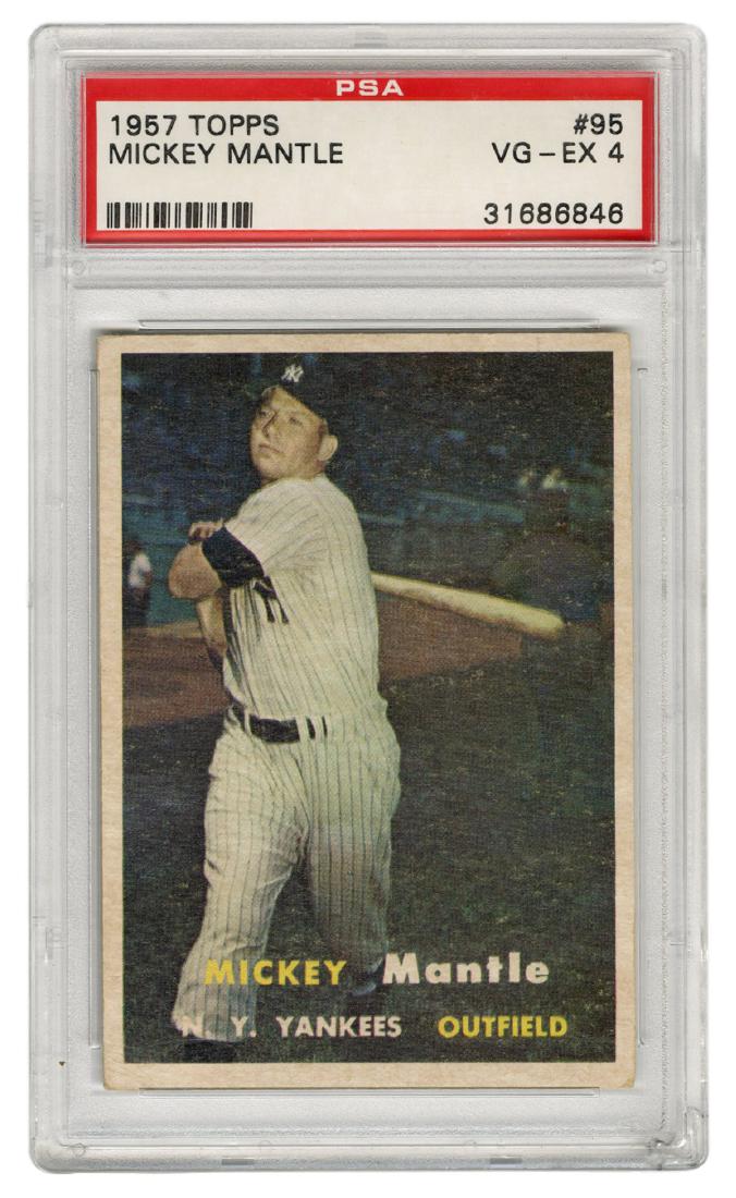1957 Topps Mickey Mantle No. 95. PSA VG/EX 4. (1 of 2)