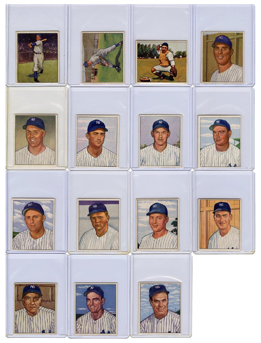 1950 Bowman New York Yankees Cards. Lot of 15. (1 of 1)