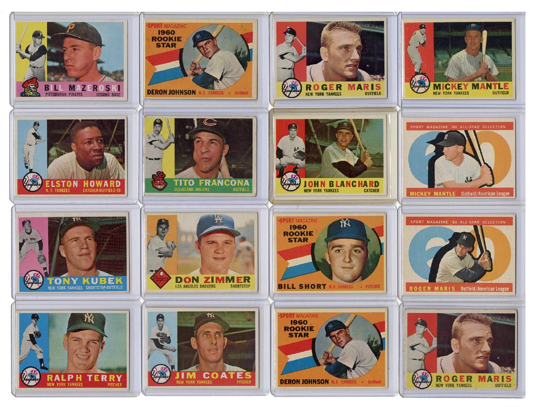 1960 Topps New York Yankees Baseball Cards. Lot of 43. (1 of 3)