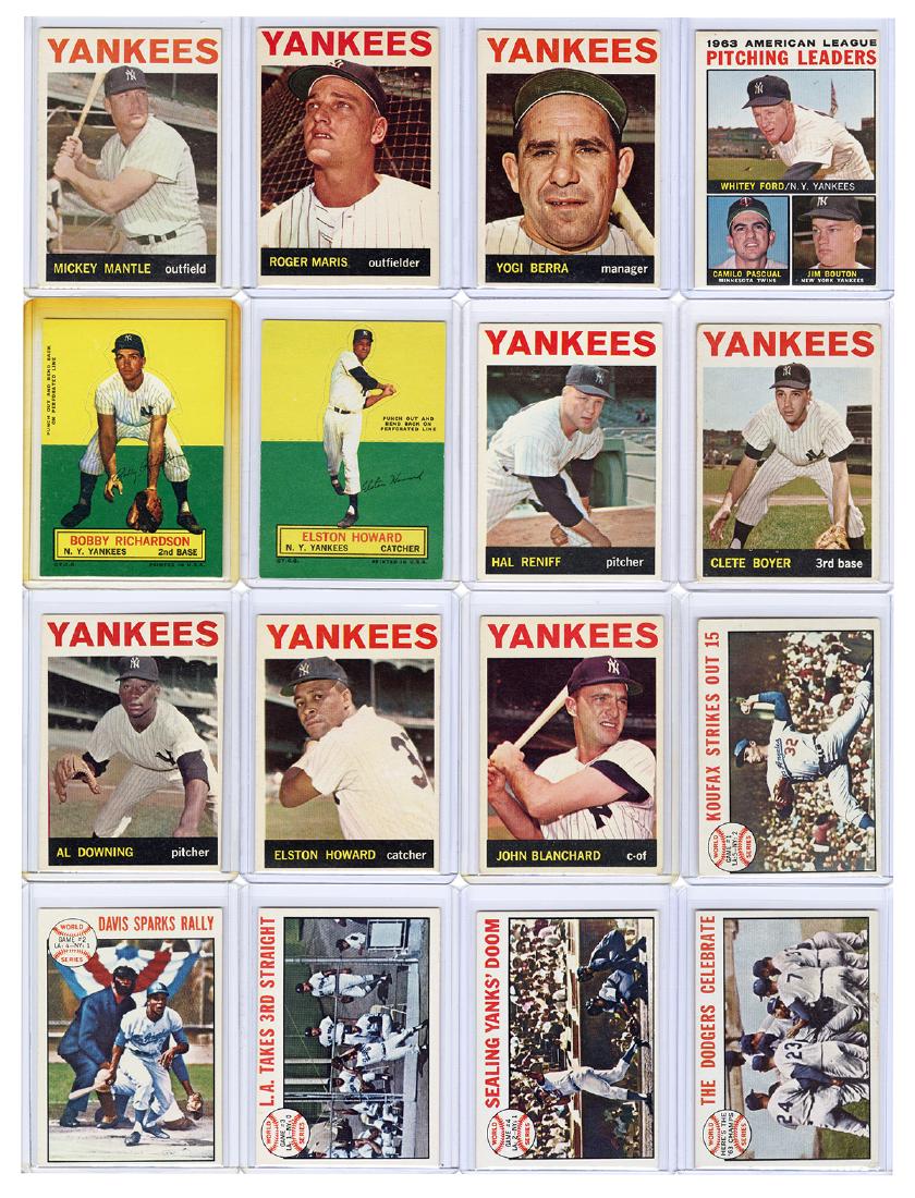1964 Topps New York Yankees Baseball Cards. Lot of 36. (1 of 3)