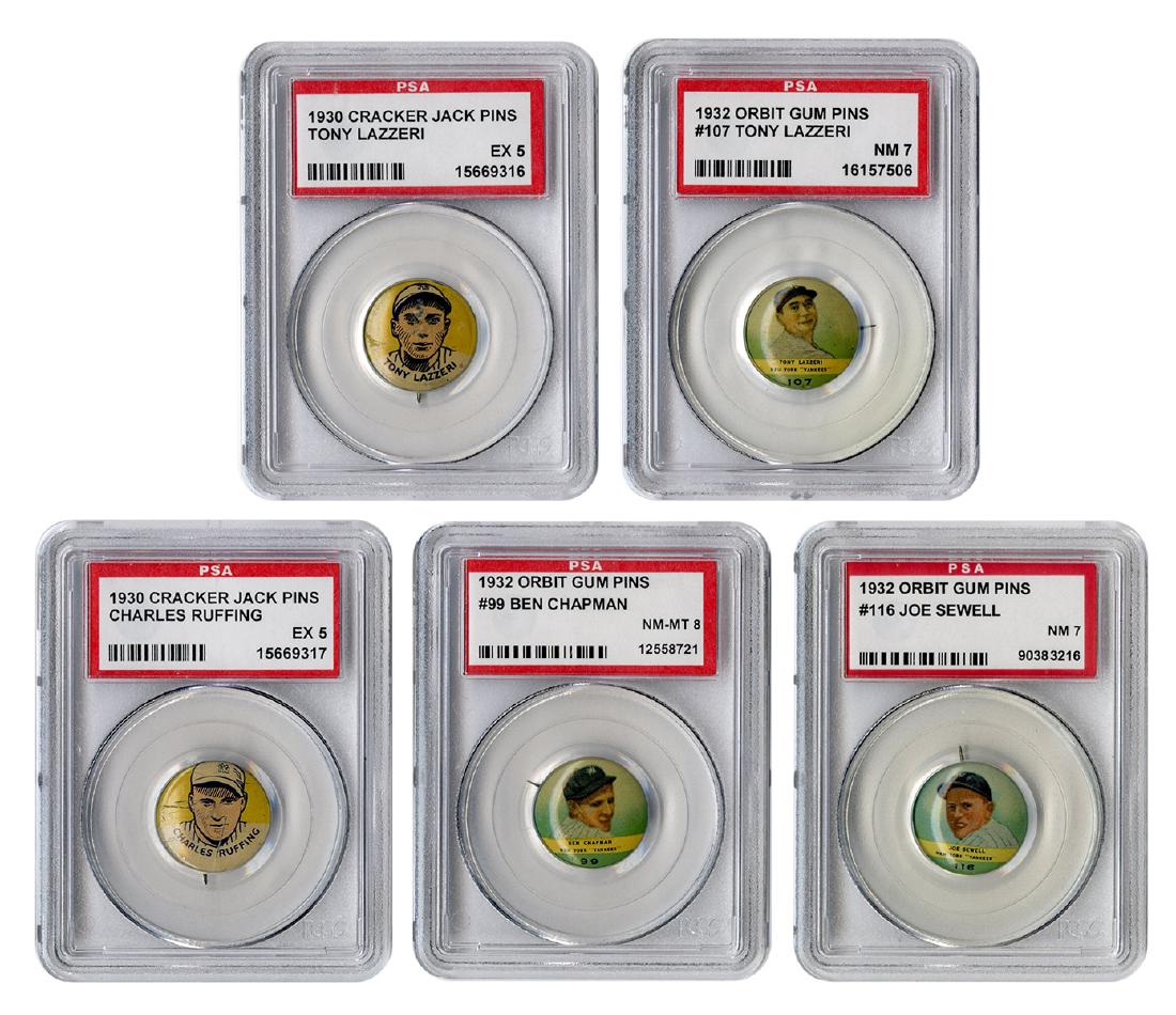 1930 / 1932 Cracker Jack and Orbit Gum. Lot of 5 Graded (1 of 1)