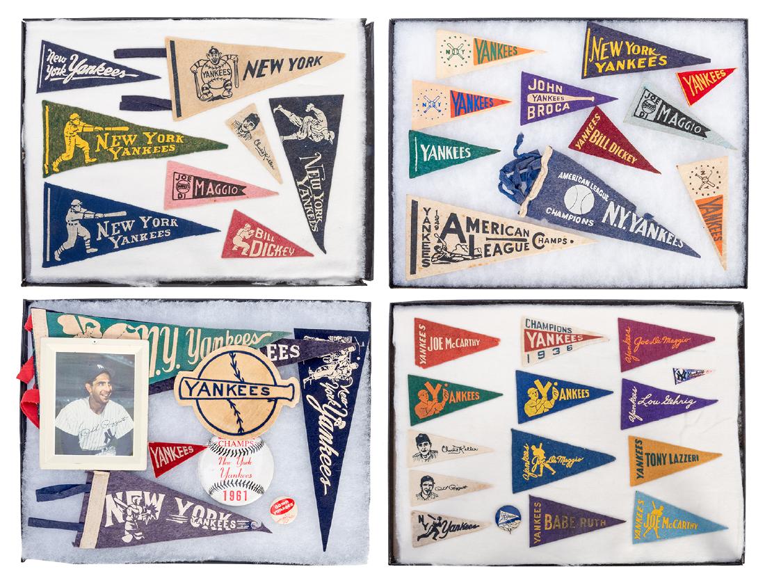 Collection of Over 40 Vintage New York Yankees Pennants (1 of 5)