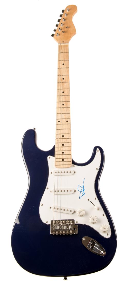 David Gilmour Signed Guitar. Purple-finish electric (1 of 1)