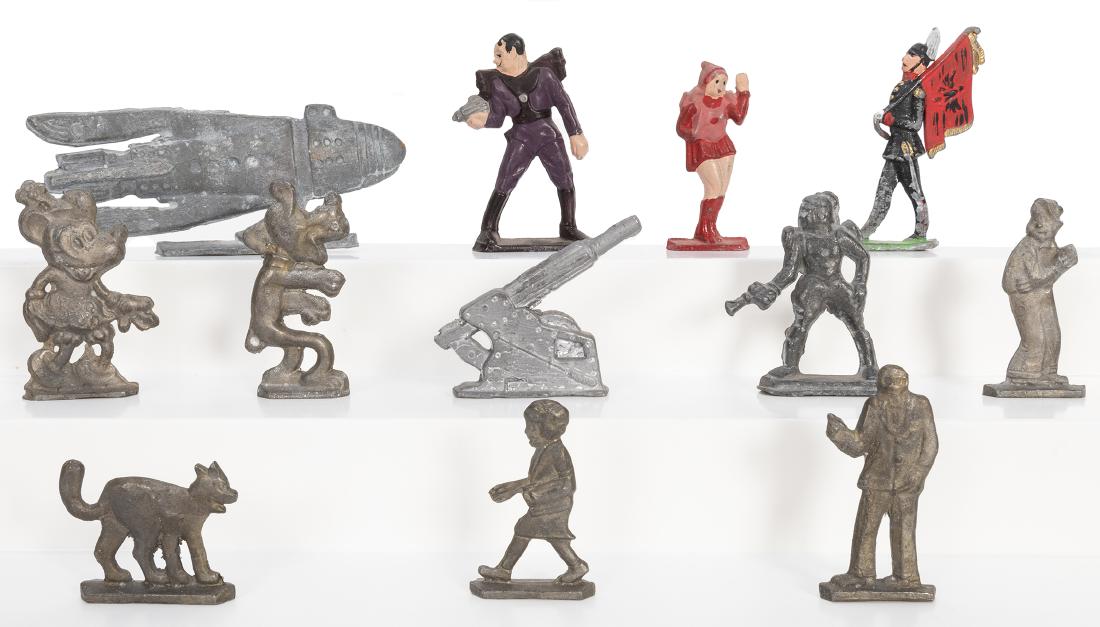 Collection of Lead Toy Figurines. 12 pcs. Circa 1940s. (1 of 1)