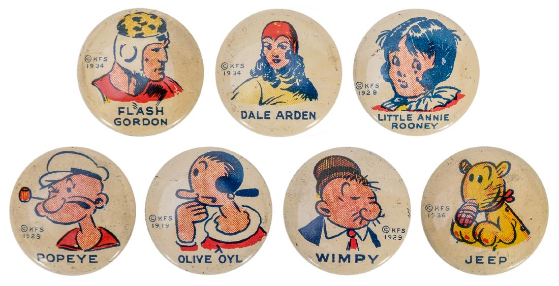 King Features Syndicate Buttons. 7 pcs. Chicago: (1 of 1)