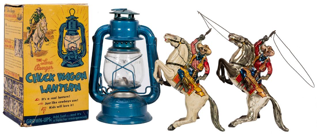 Lone Ranger Windup Toys and Chuck Wagon Lantern. 3 pcs. (1 of 1)