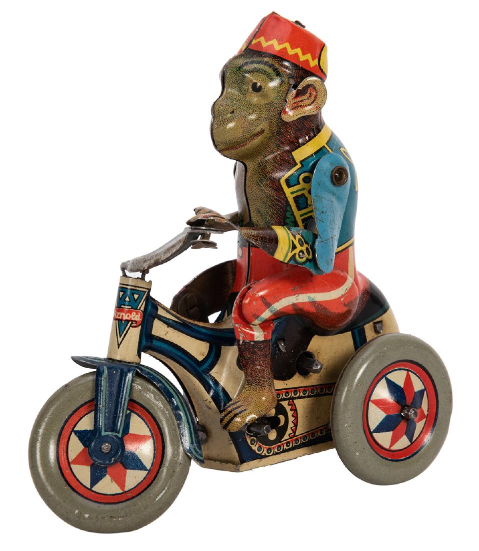 Monkey on Tricycle Windup Toy. Germany: K. Arnold & (1 of 2)