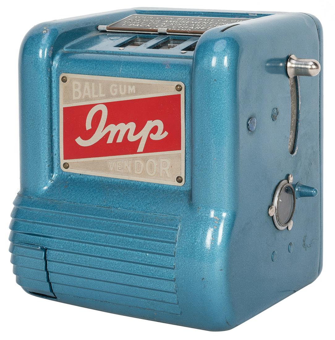 Groetchen Mfg. Imp One Cent Ball Gum Vendor / Trade (1 of 2)