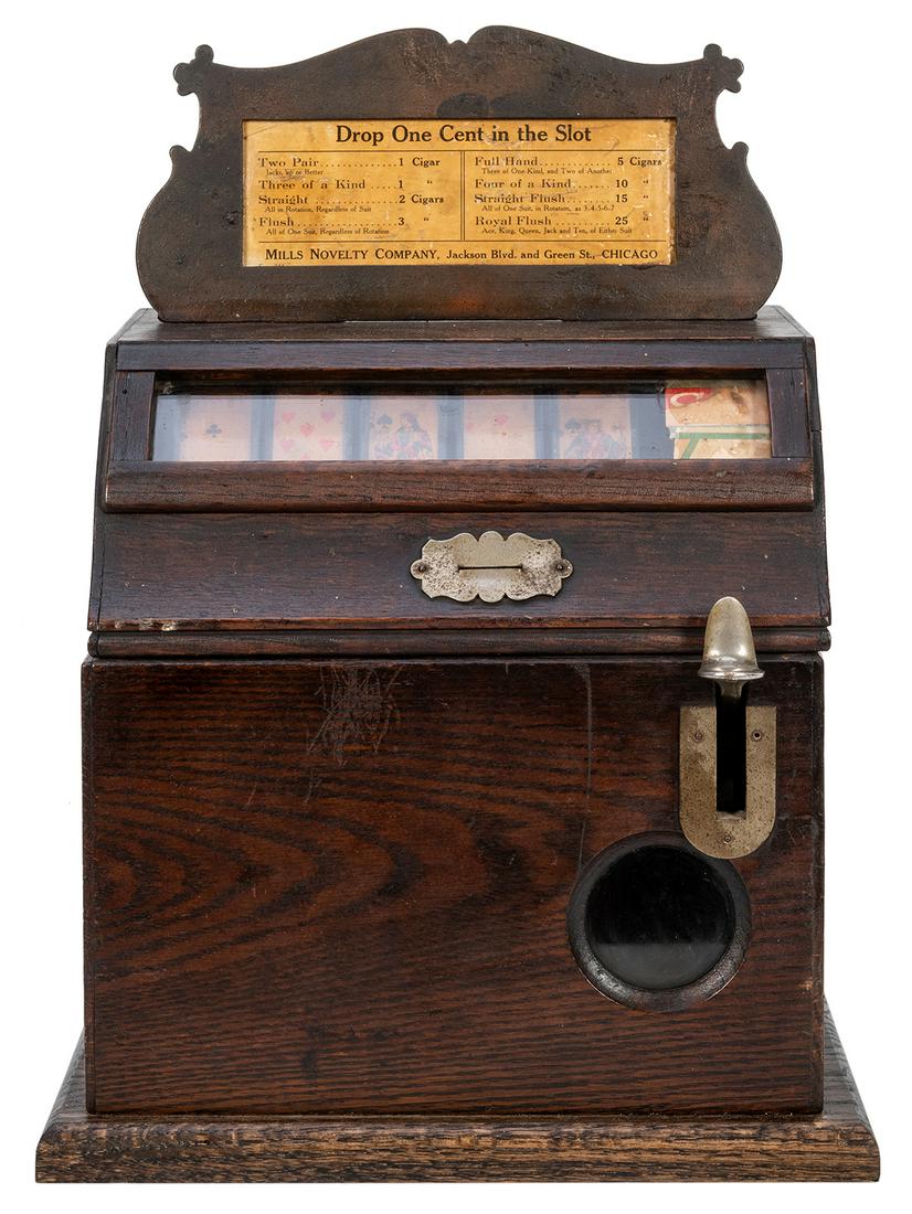 Mills Novelty One Cent Little Perfection Poker Reel (1 of 2)