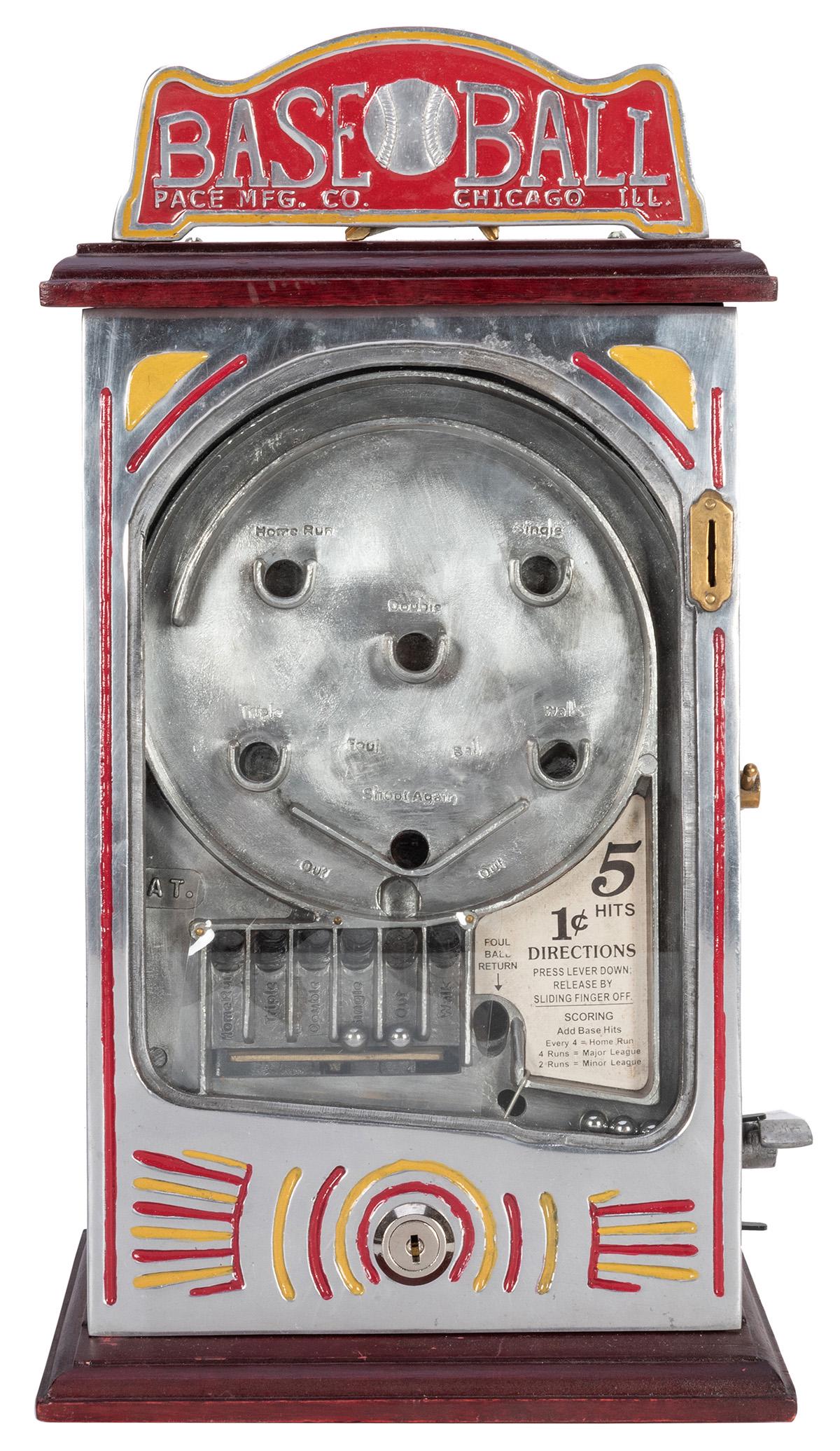 Pace Mfg. One Cent Baseball Countertop Skill Game. (1 of 2)