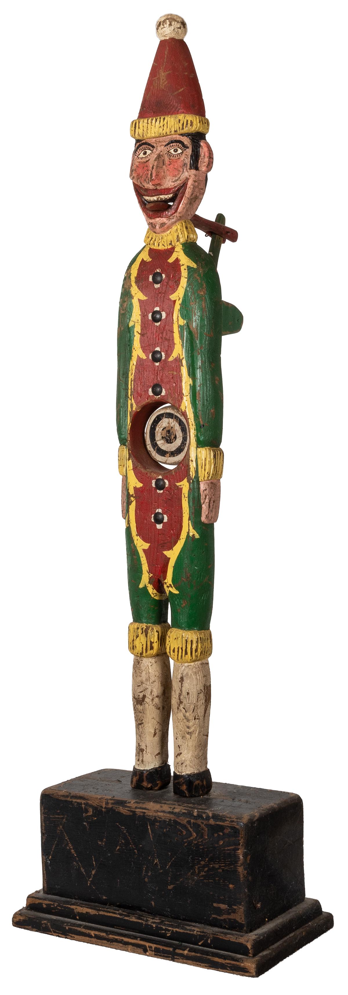 Carved Wooden Clown Ball Toss. (1 of 3)