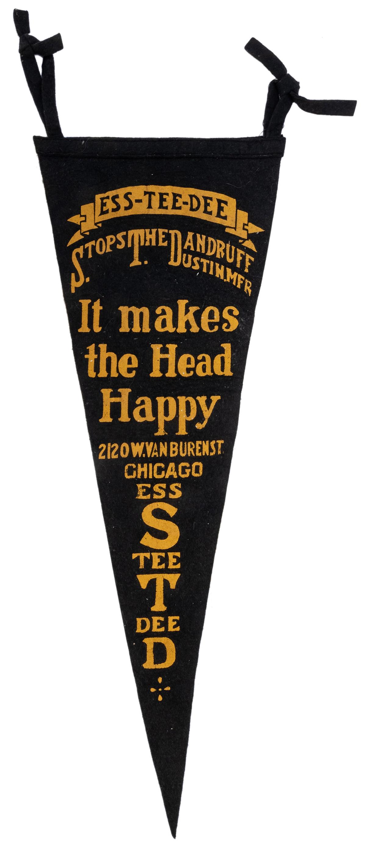 Chicago Ess-Tee-Dee Dandruff Shampoo Felt Pennant. (1 of 1)