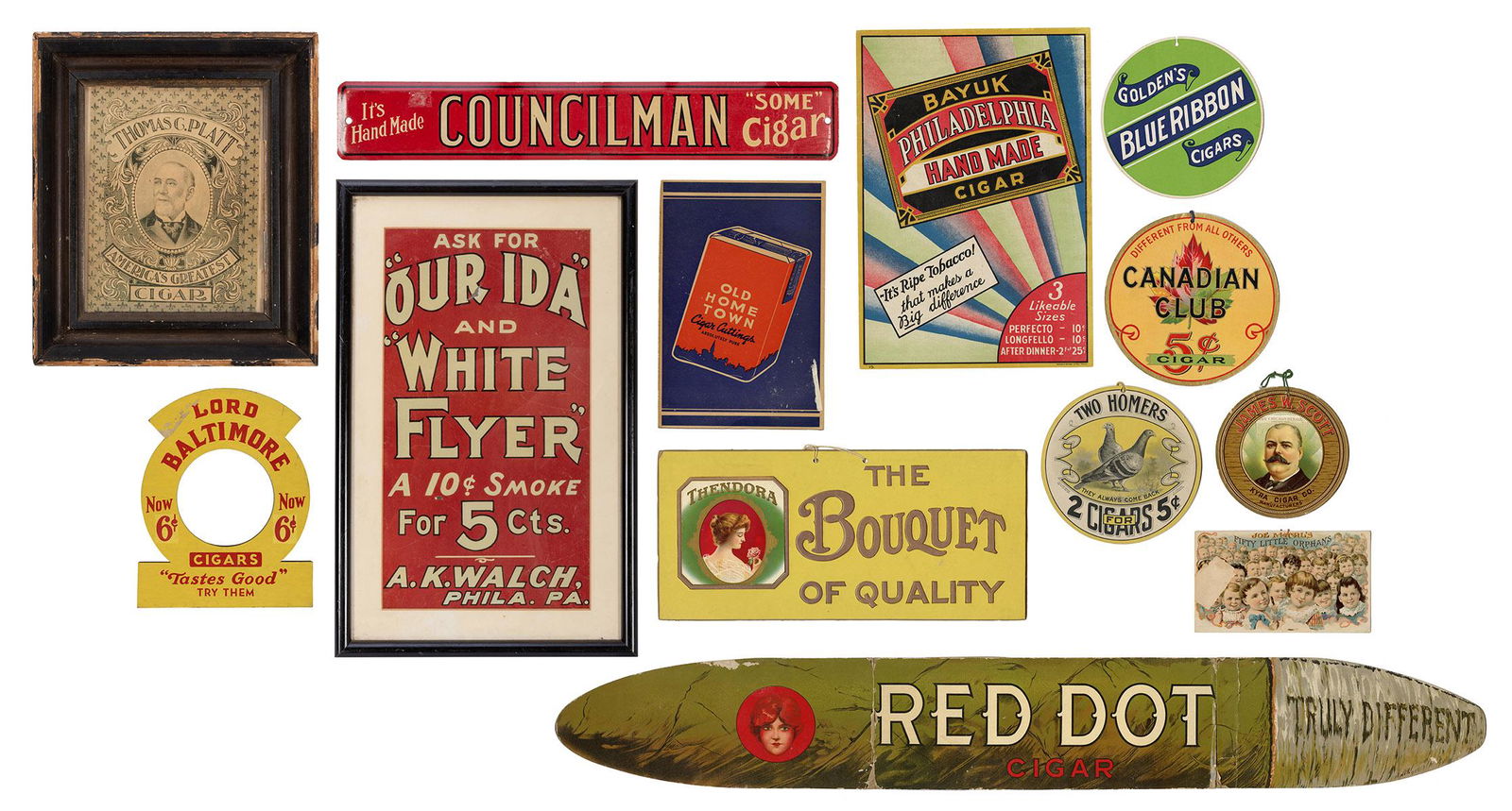Group of Cigar / Tobacco Signs and Advertisements. (1 of 1)