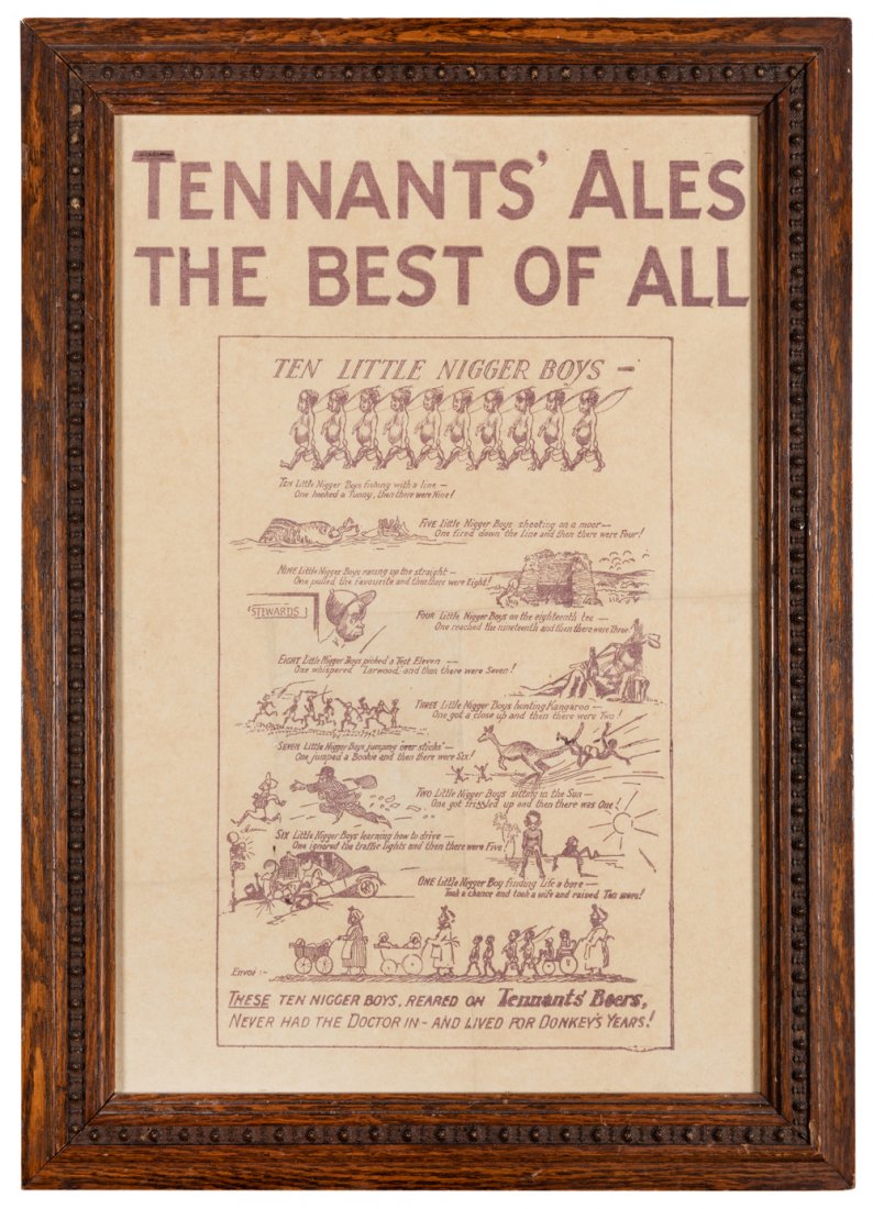 Tennants’ Ales the Best of All.: Tennants’ Ales the Best of All. South Yorkshire: Tennant Brothers, ca. 1880s. An illustrated advertisement for an English brewery featuring an American children’s counting out rhyme, and s
