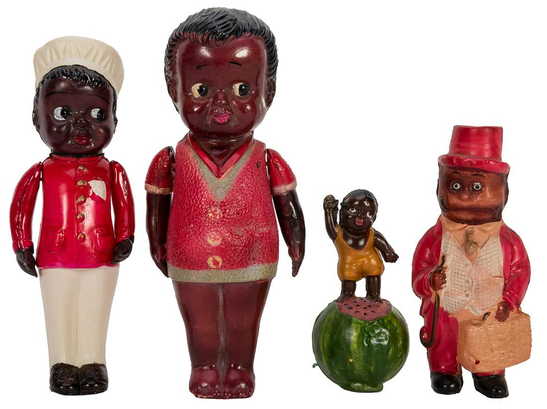 Black Americana Painted Celluloid Figures. 4 pcs. (1 of 1)