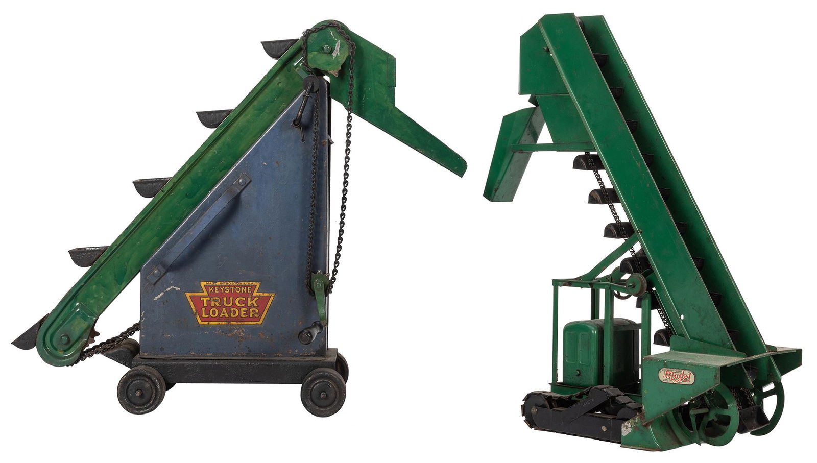 Doepke and Keystone Pressed Steel Bucket Loader Toys. (1 of 4)
