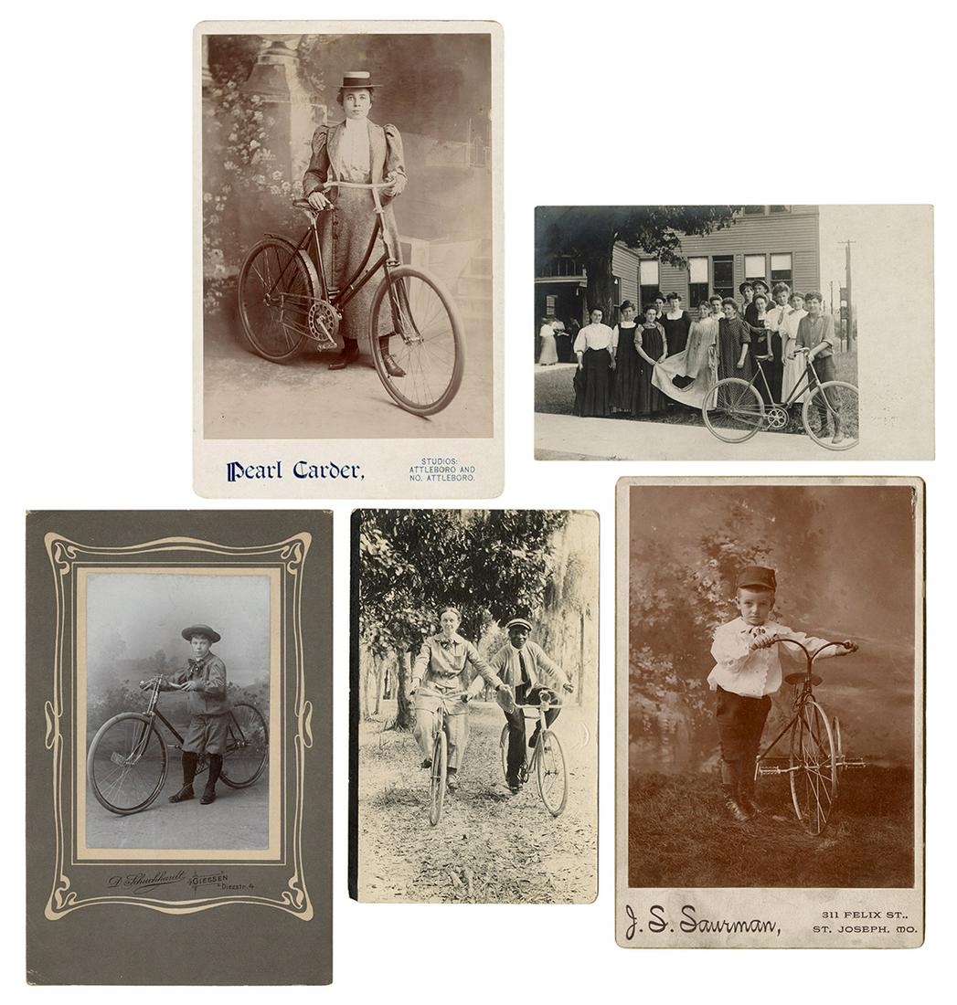 Five Bicycle Cabinet Photos and RPPCs. (1 of 1)