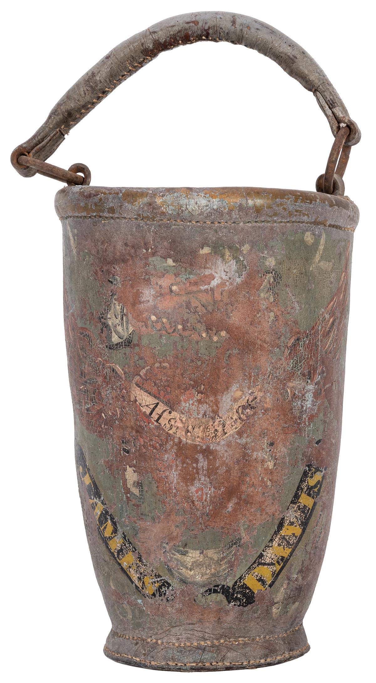 Early 19th Century American Painted Leather Fire (1 of 3)