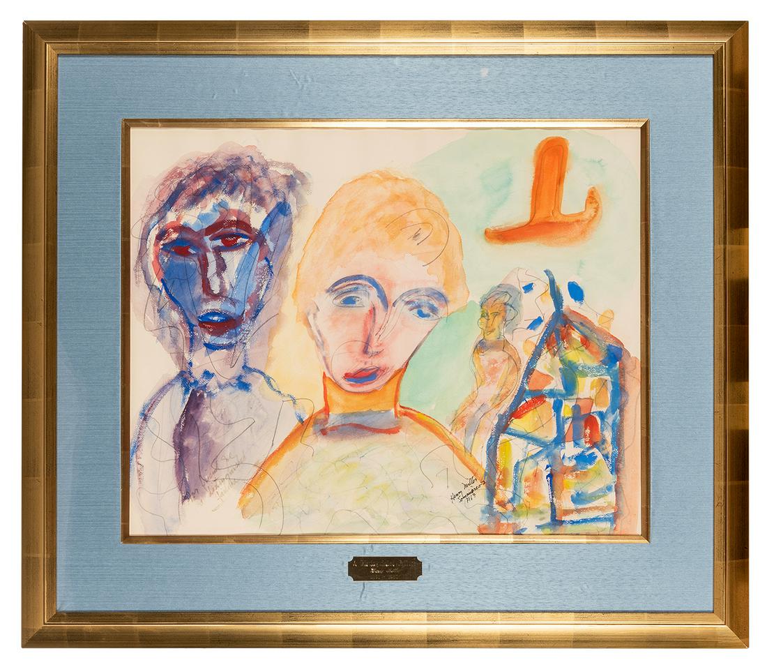 Original Henry Miller Watercolor. 1967. (1 of 1)