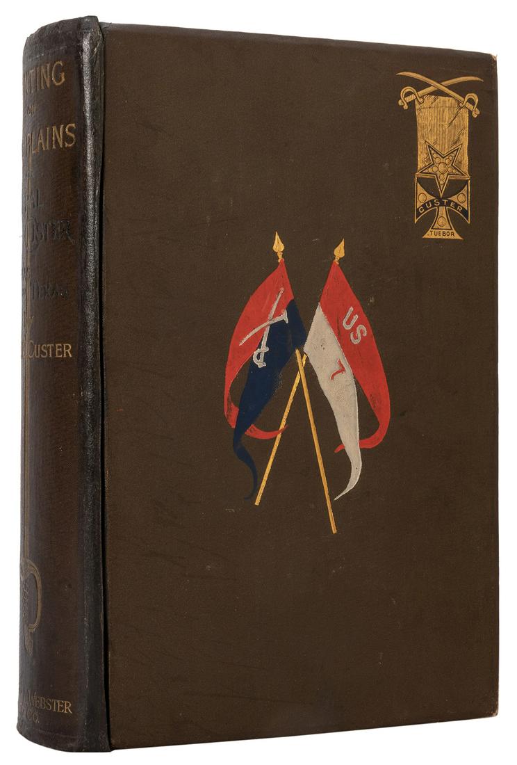 Tenting on the Plains; or, General Custer in Kansas and: Custer, Elizabeth B. Tenting on the Plains; or, General Custer in Kansas and Texas. New York: Charles L. Webster & Co., 1887. Original pictorial green cloth titled in gilt and decorated red, white, bl