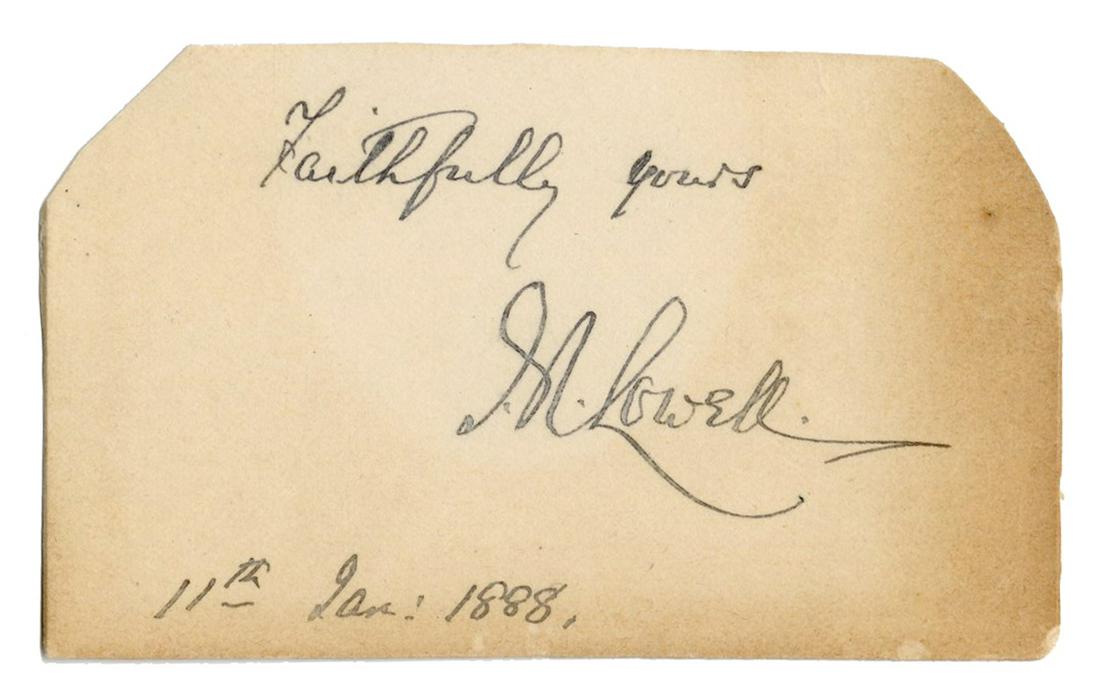J.R. Lowell Cut Signature. (1 of 1)