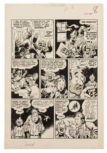 Mad Magazine Issue No. 2. Original Illustration Art.: Kurtzman, Harvey and Jack Davis. Mad Magazine Issue No. 2 Original Illustration Art. 1952. Original ink over graphite on paper, being the final page of an 8-page story titled Hex written by Kurtzman a