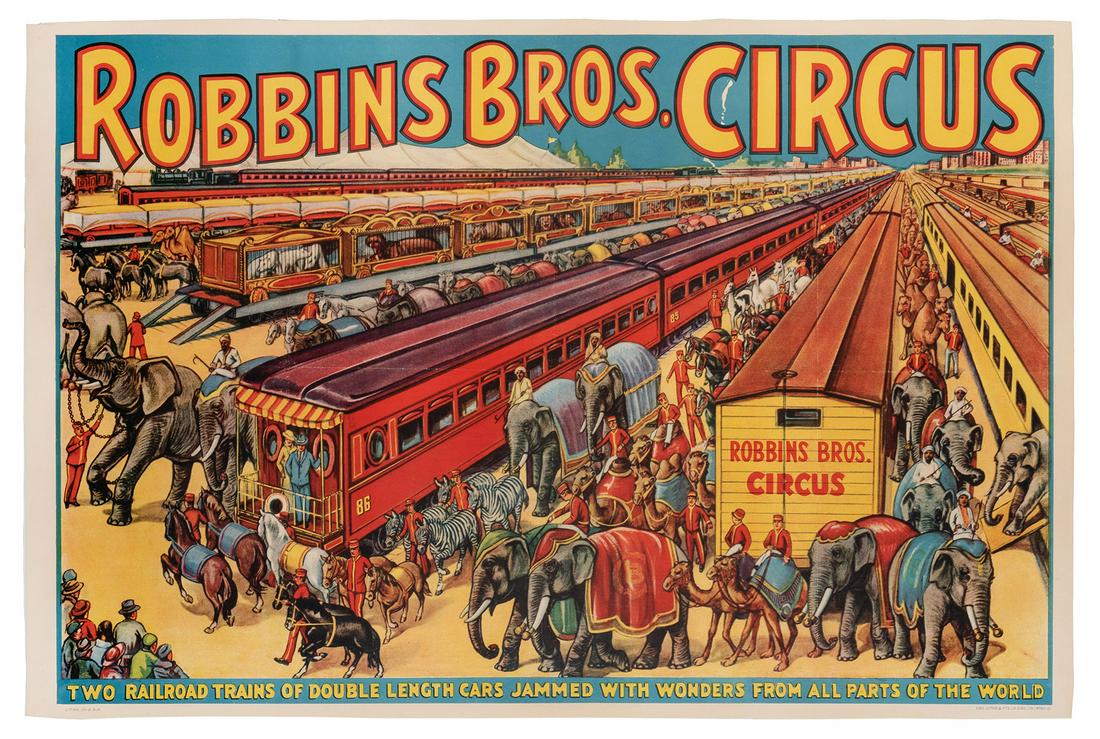 Robbins Bros. Circus. Two Railroad Trains of Double (1 of 1)