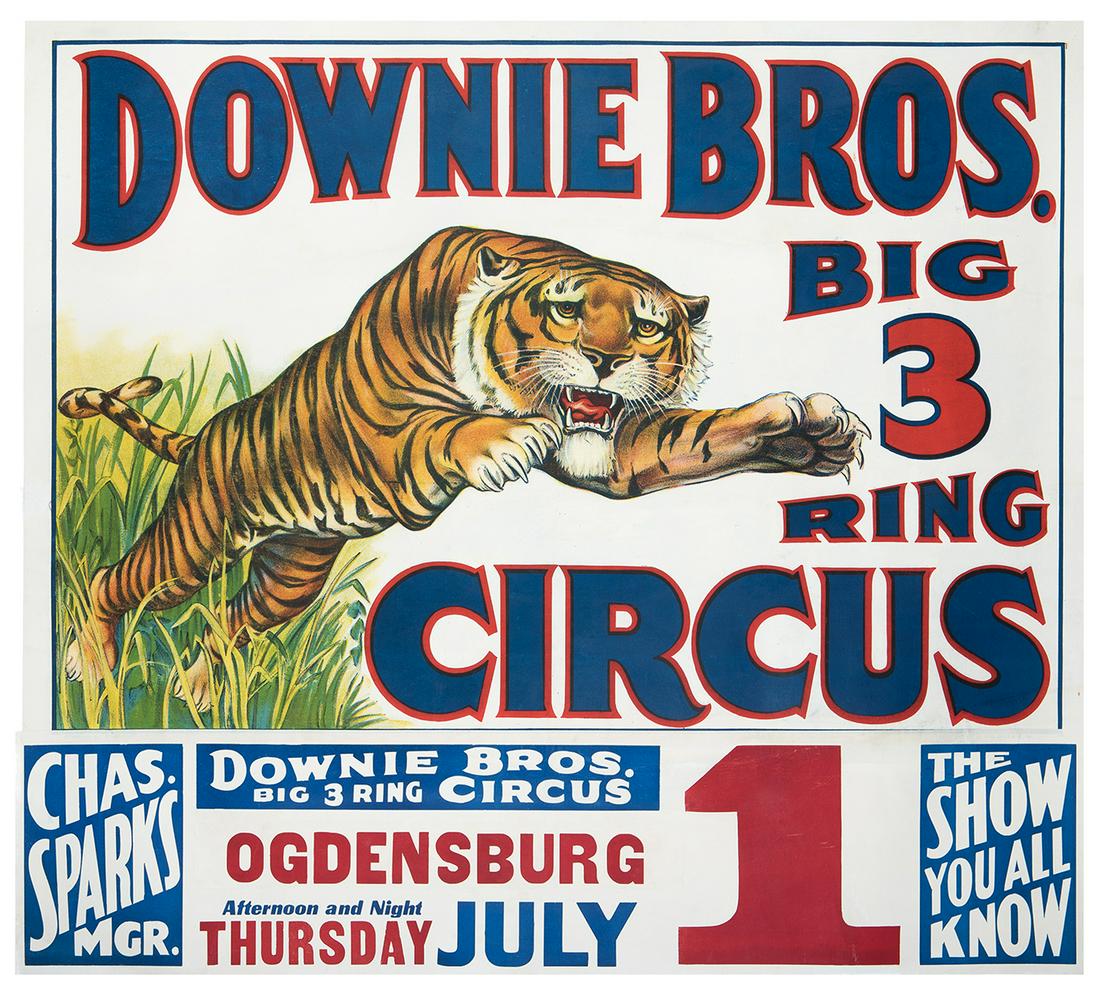 Downie Bros. Circus. Leaping Tiger. (1 of 1)