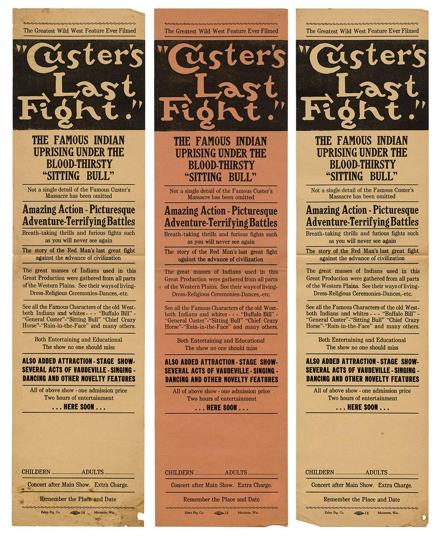 [Wild West] Trio of “Custer’s Last Fight” Broadsides. (1 of 1)